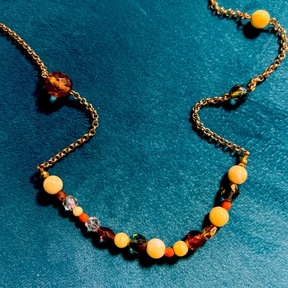 Beaded Gold Chain Necklace - Picture 1 of 3